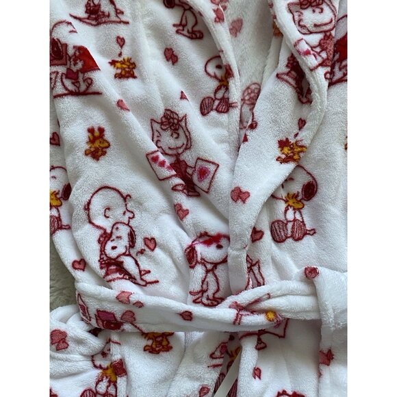 Peanuts Snoopy Charlie Brown Whole Gang Valentines Soft Robe Women’s Sz L / XL - Picture 2 of 10